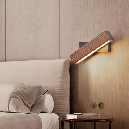Rotating Wooden LED Wall Lamp