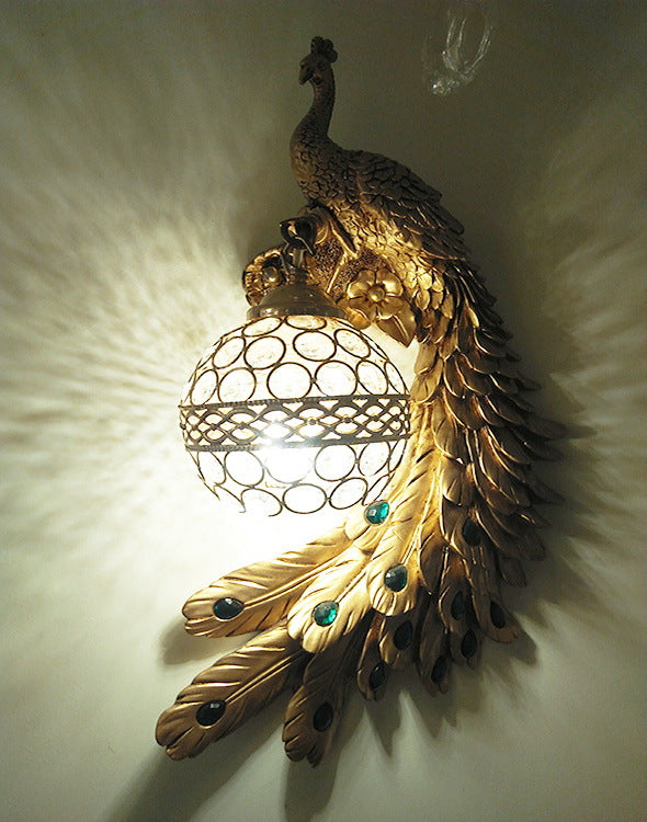 European Peacock Wall Lamp