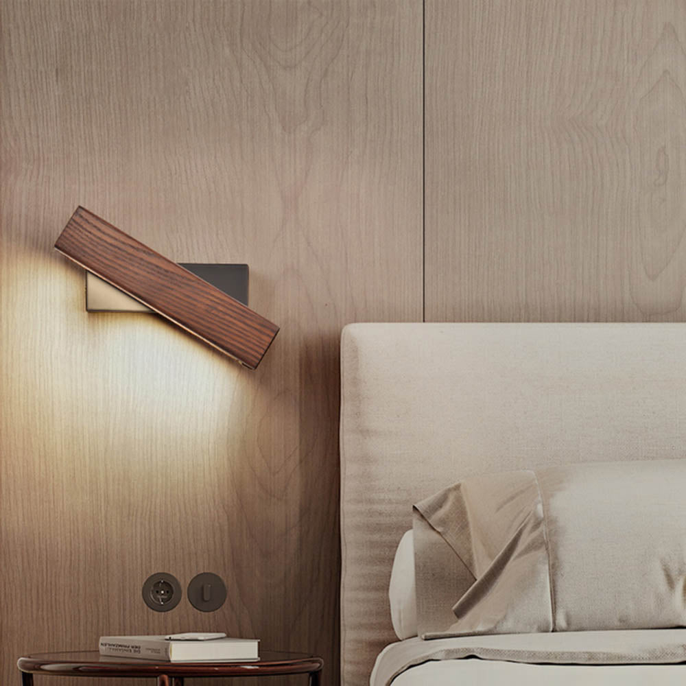 Rotating Wooden LED Wall Lamp