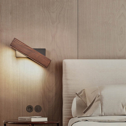 Rotating Wooden LED Wall Lamp