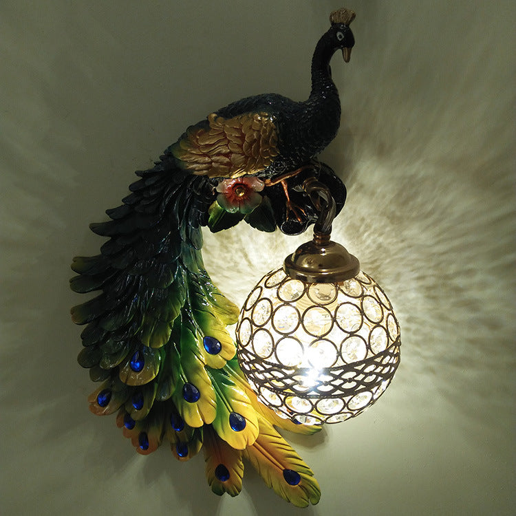 European Peacock Wall Lamp