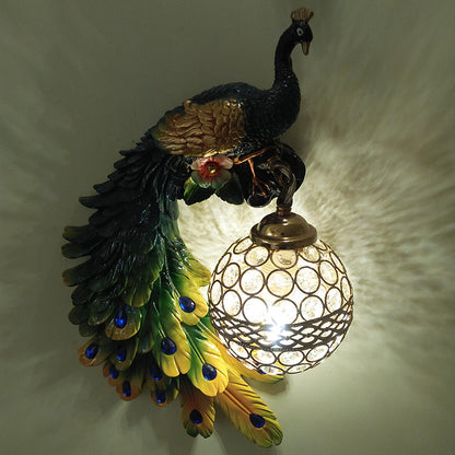 European Peacock Wall Lamp