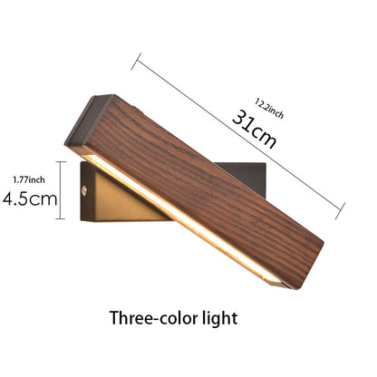Rotating Wooden LED Wall Lamp