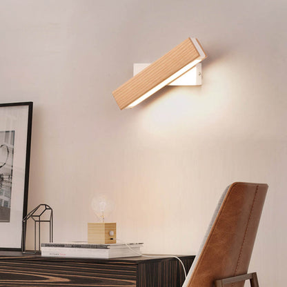 Rotating Wooden LED Wall Lamp