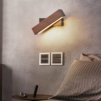 Rotating Wooden LED Wall Lamp