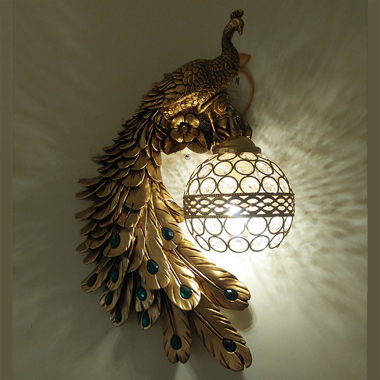 European Peacock Wall Lamp