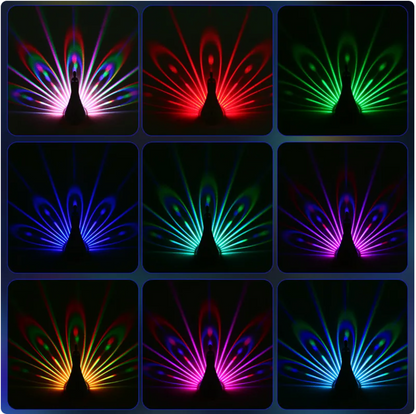 Colorful Peacock 3D Wall Lamp