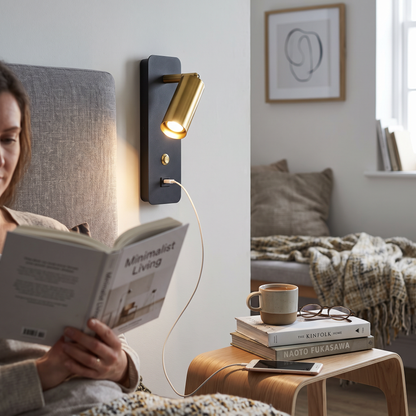 Nordic USB LED Wall Lamp in a styled room