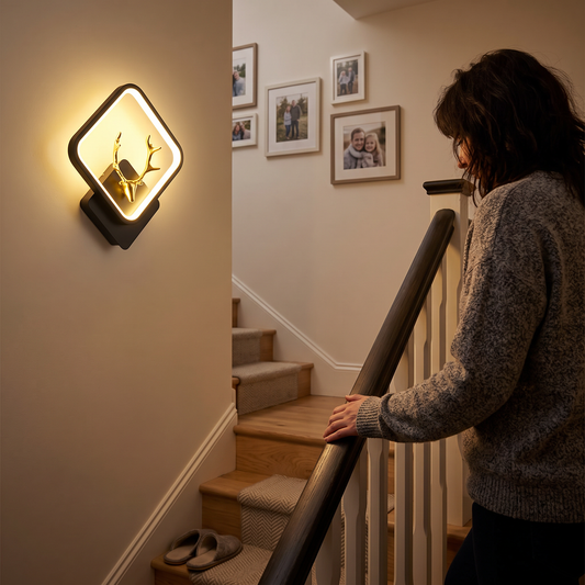 Modern Stair & Bedside Wall Lamp in a styled room