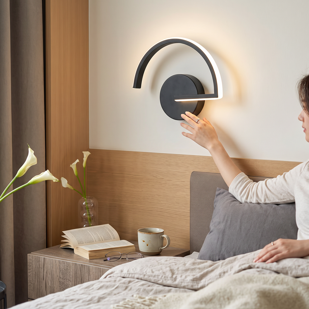 Nordic Minimalist Wall Lamp in a styled room