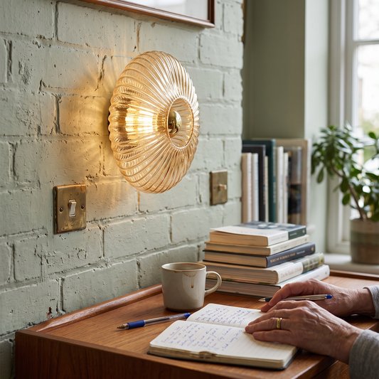 Bauhaus Glass Wall Lamp in a styled room