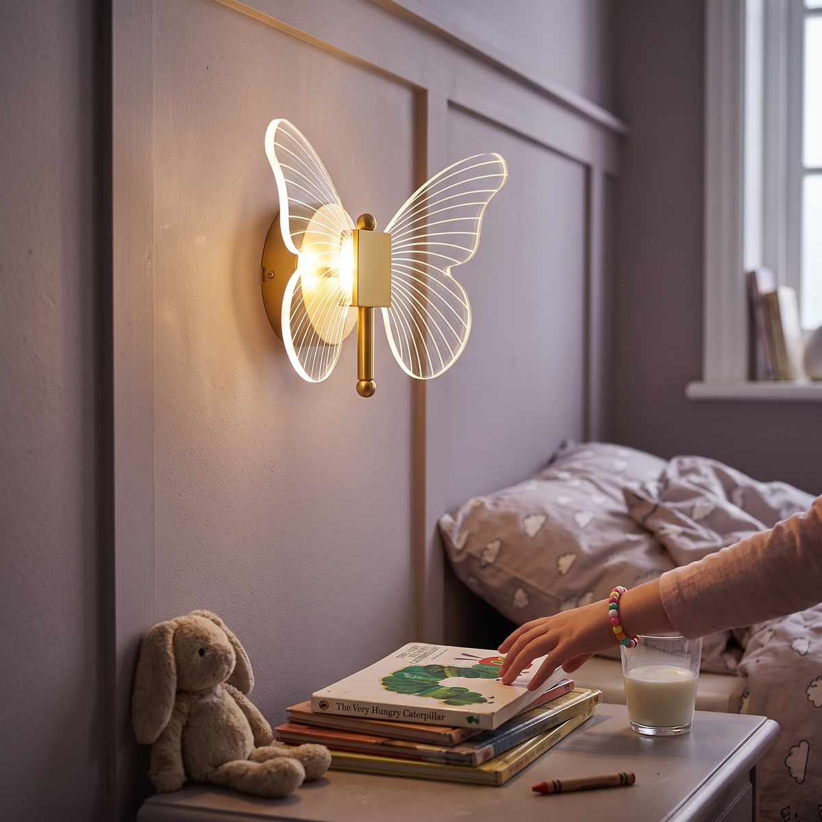 Butterfly Wall Lamp in a styled room