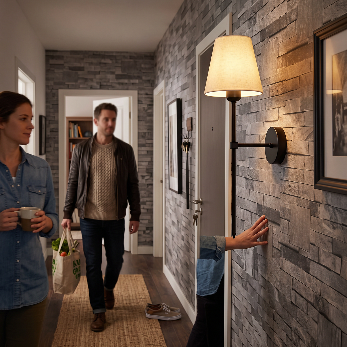 Corridor Accent Wall Lamp in a styled room