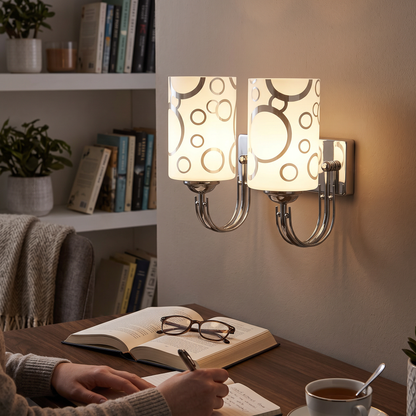 Double-Head LED Wall Lamp for Indoor Use in a styled room