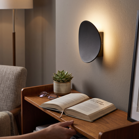 Round LED Wall Lamp in a styled room