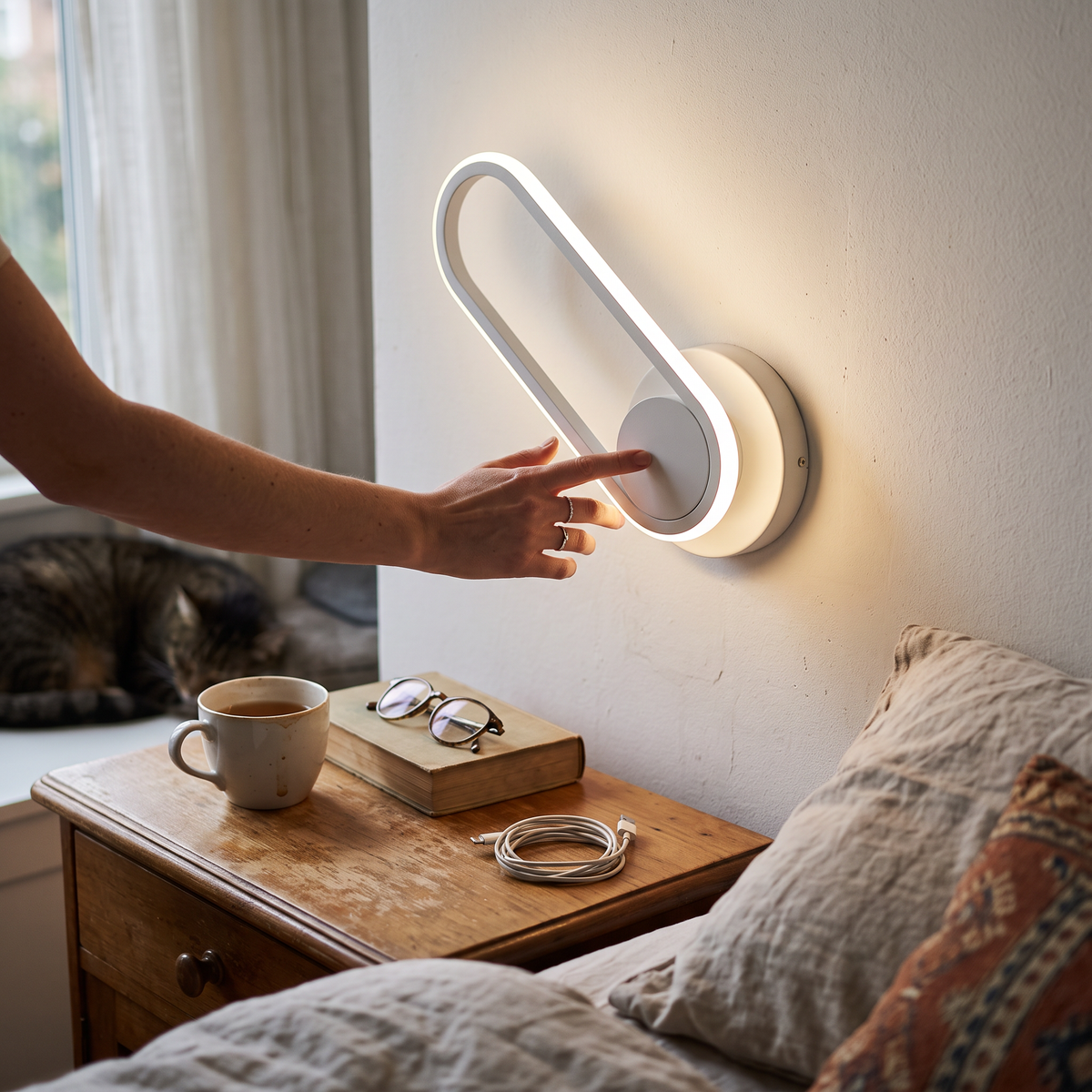 Nordic Glow Wall Lamp in a styled room