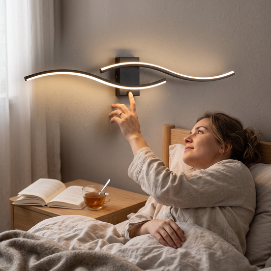 Modern Bedside Wall Lamp in a styled room