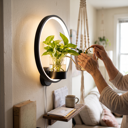 Nordic Planter Wall Lamp in a styled room