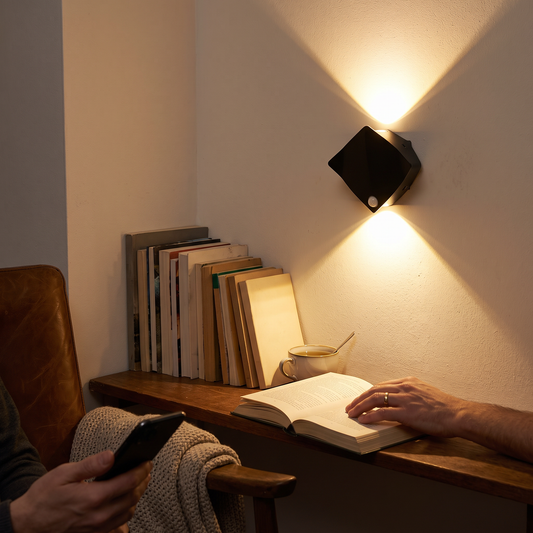 Rechargeable LED Wall Lamp in a styled room